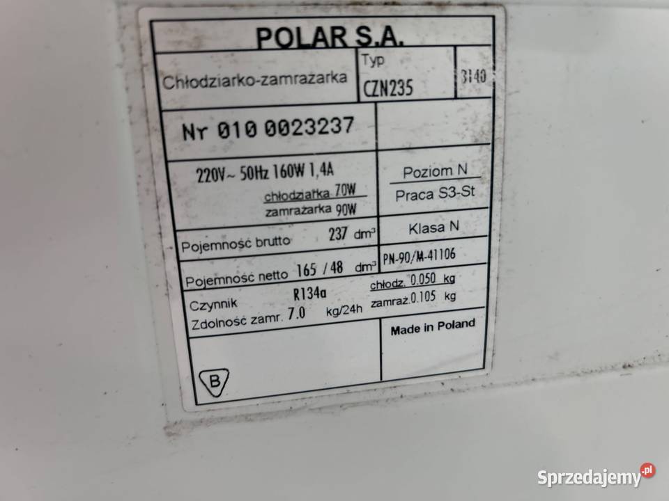 Lodówka POLAR 147 100SPRAWNA Transport Gwarancja mazowieckie Warszawa