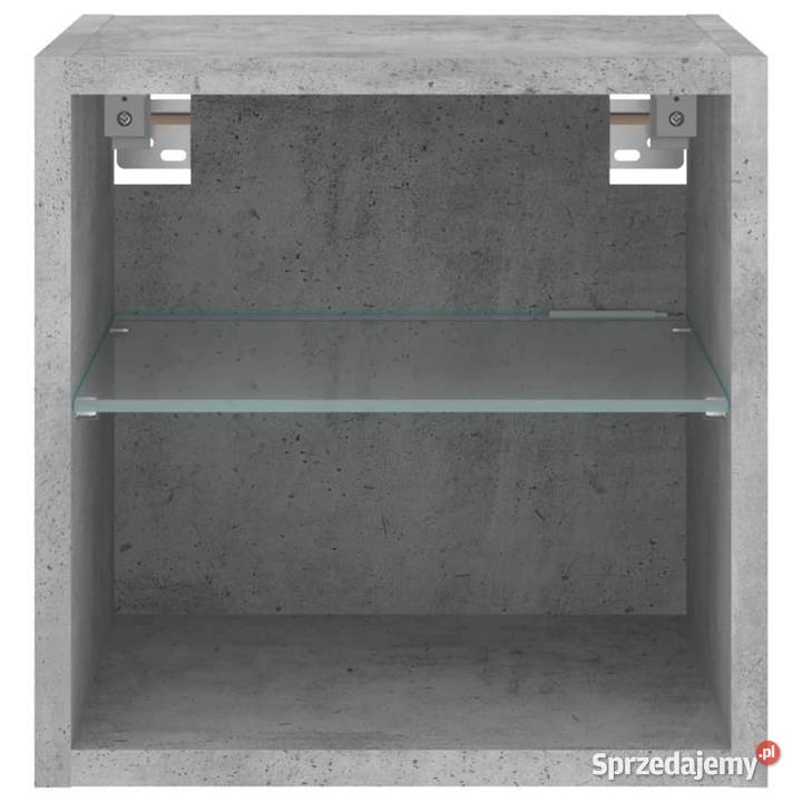 Ścienna szafka TV z LED szarość betonu 30x285x30 RTV Warszawa