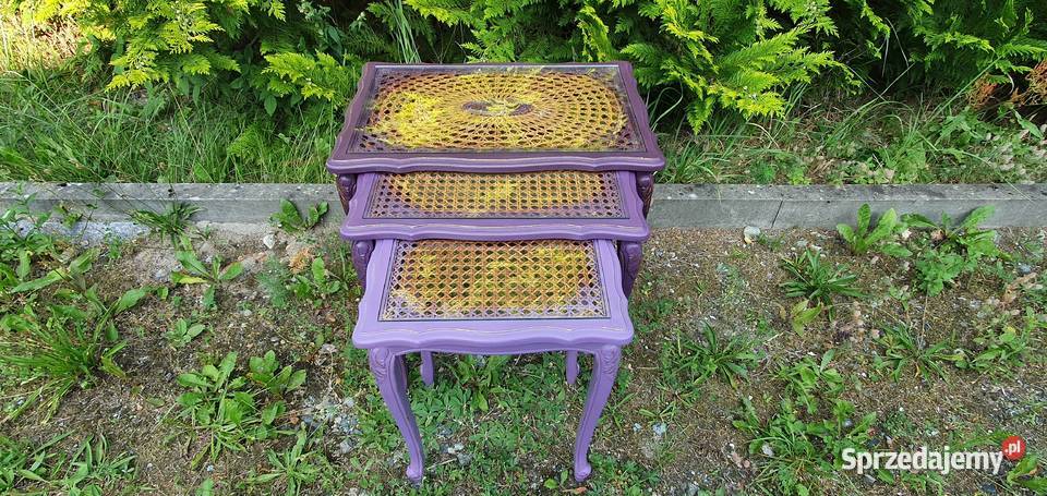 Stolik stoliczki ludwikowskie trojaczki dolnośląskie