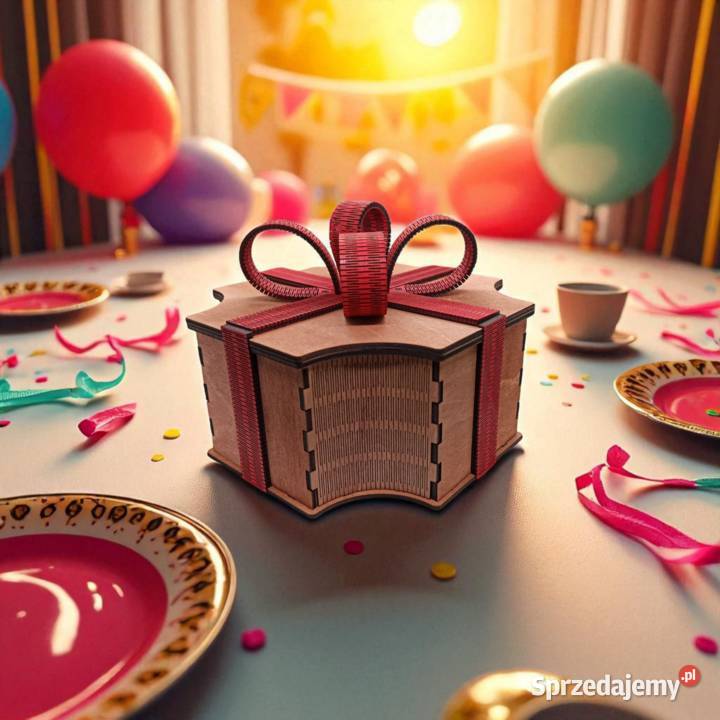 Ozdobne Drewniane Pudełko Idealne na Prezent brązowy mazowieckie Warszawa