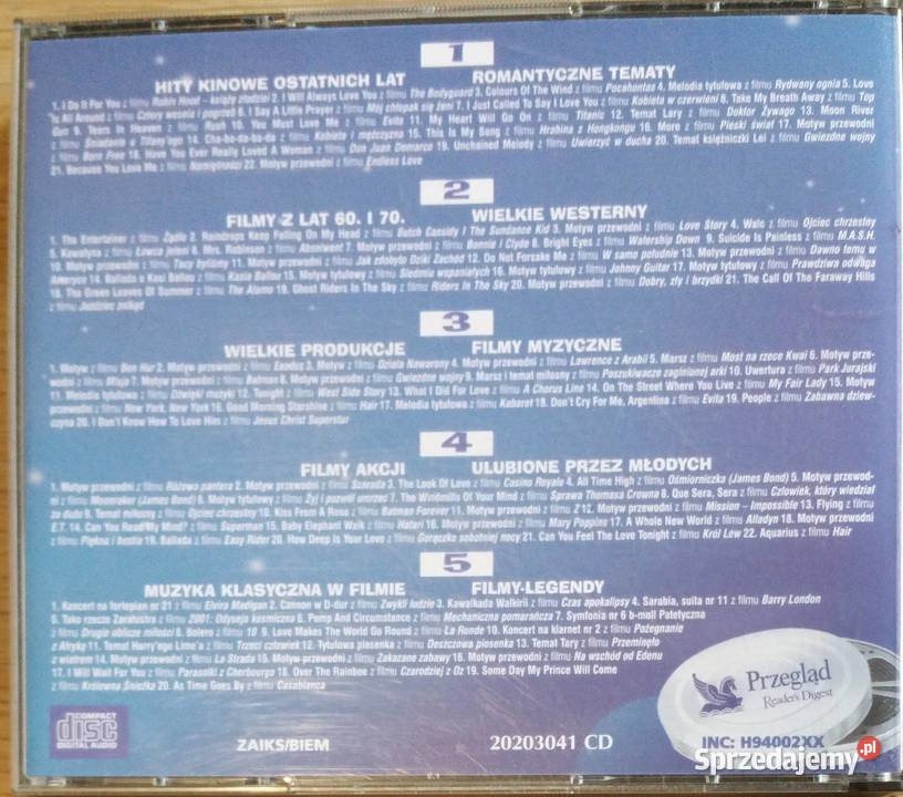 Nastrojowe melodie z filmów 5 CD Żyrardów sprzedam
