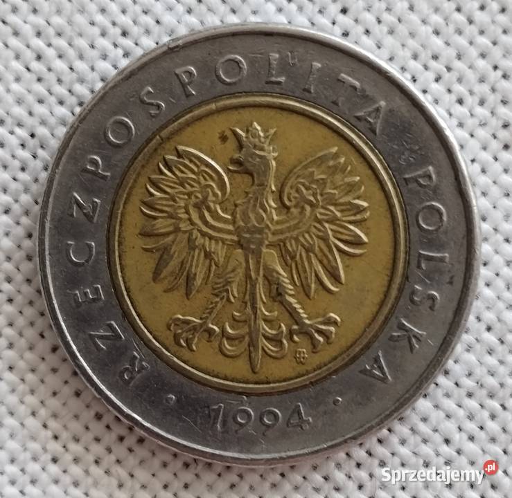 Moneta 5 złotych 1994 Destrukt Toruń