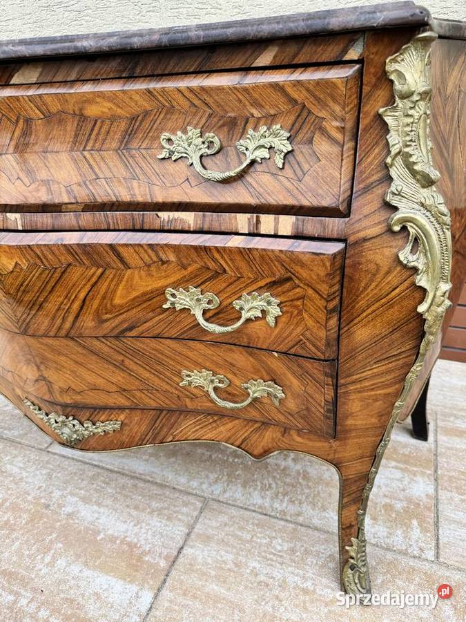 Komoda francuska Ludwik z marmurem gięta Garwolin