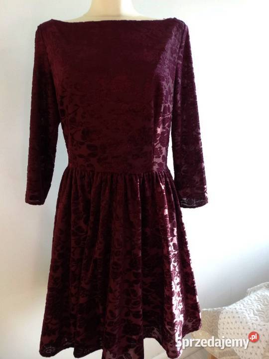 Sukienka Wieczorowa Imprezowa na Wesele Bordowa czerwony Odzież damska sprzedam