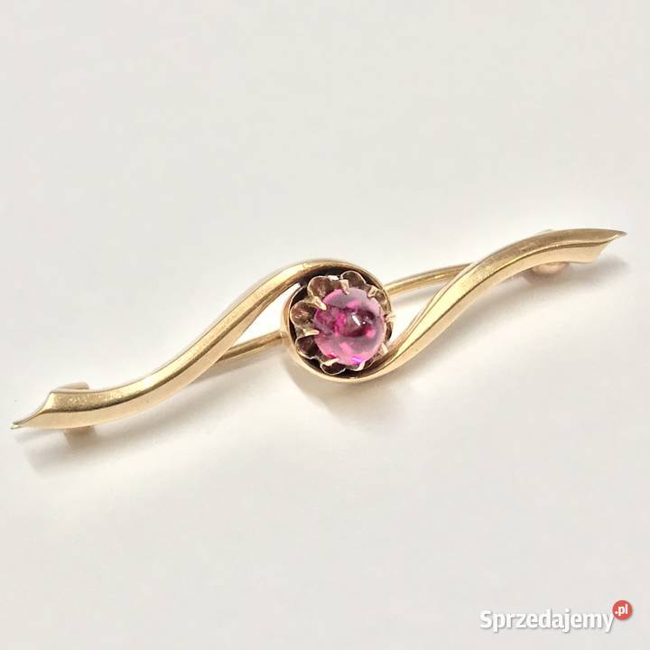 Złota BROSZKA 585 14K piękny AMETYST Art Dco sprzedam