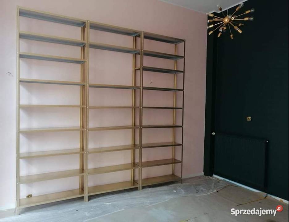 Regał metalowe skręcane w kolorze złotym Kozienice