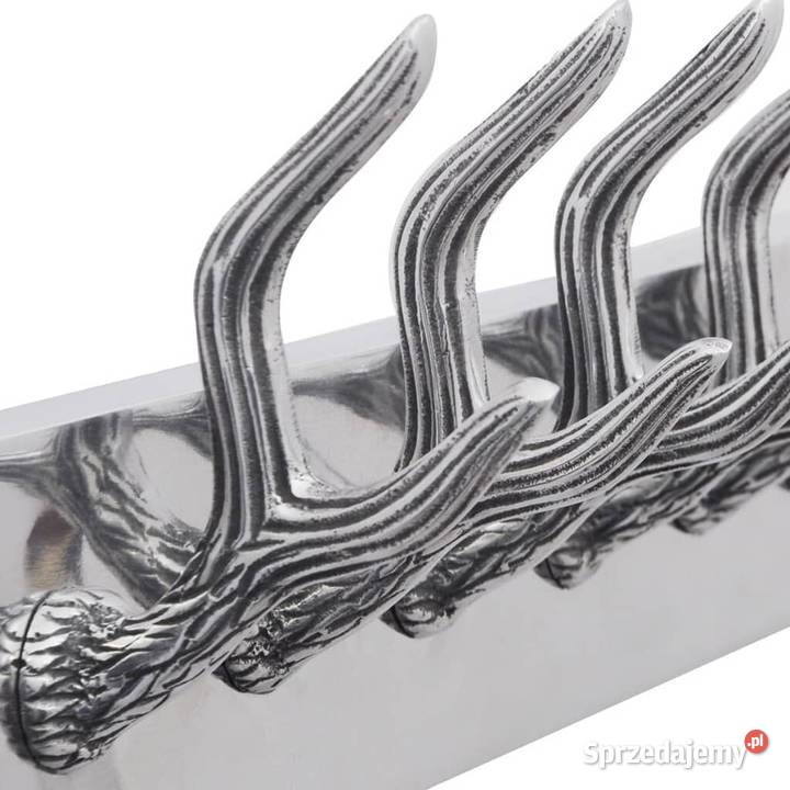 Aluminiowy wieszak ze srebrnymi