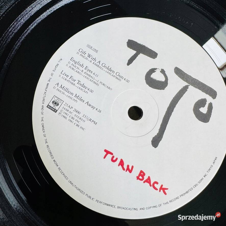 Toto Turn Back EXEX Japan Obi LP 1981 CBSSony Szczecin sprzedam