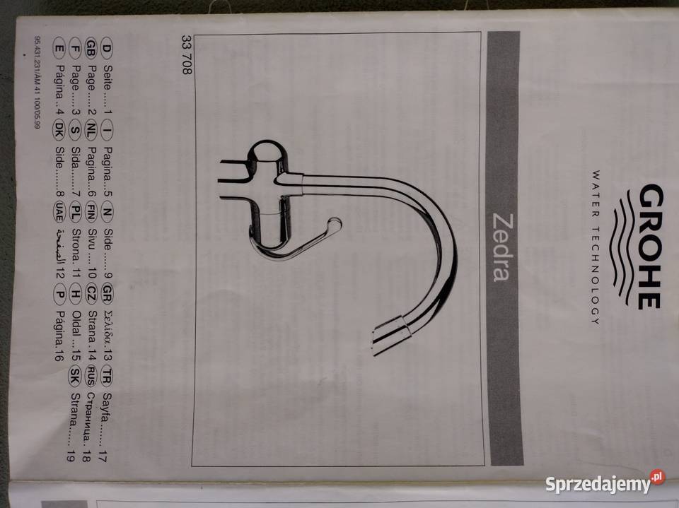 Grohe Zedra kran kuchenny typ 33708 z 2006r Otwock