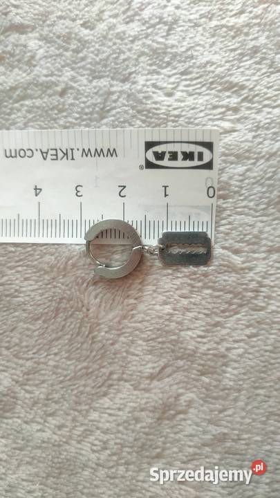 Kolczyki żyletki z żyletkami żyletka stal śląskie Tarnowskie Góry