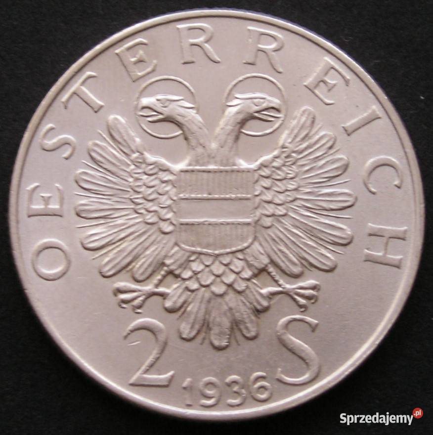 Austria 2 szylingi 1936 SREBRO von Savoyen Numizmatyka Łódź sprzedam