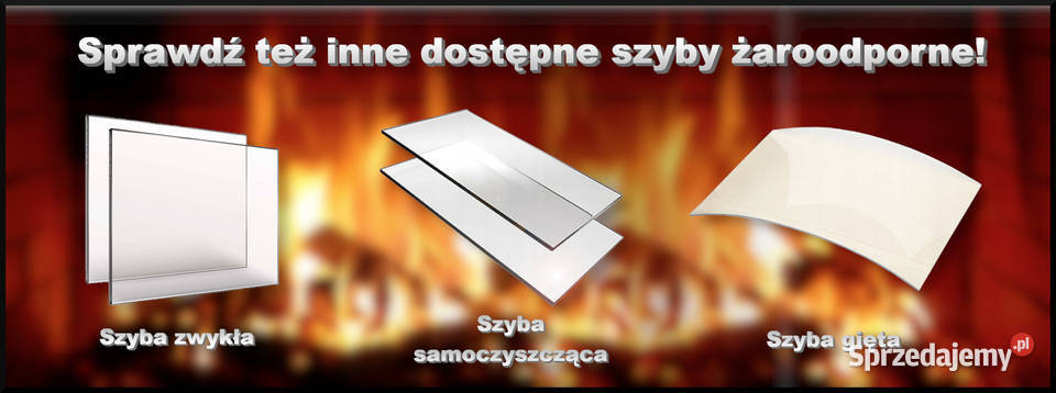 Szyba szkło pod kominek hartowane podstawa Akcesoria i części do kominków