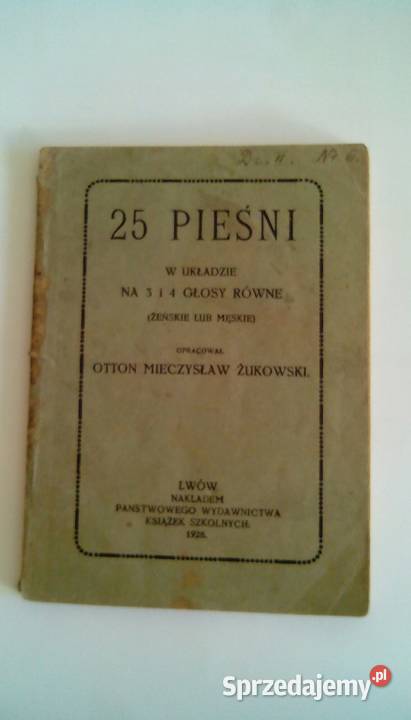 Książka 25 PieśniOtto Mieczysław Żukowski Szczecinek