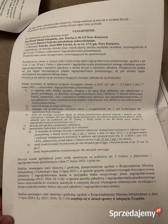 Sprzedam działkę 35 minut jazdy Warszawy sprzedam