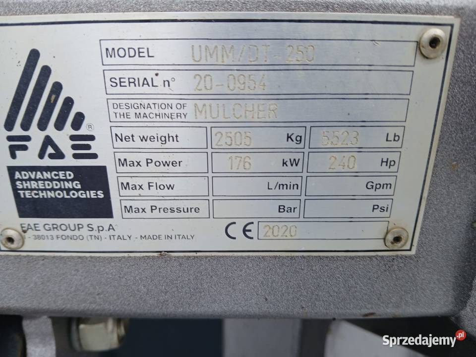 FAE UMMDT 250 mulcze leśny Czaplinek