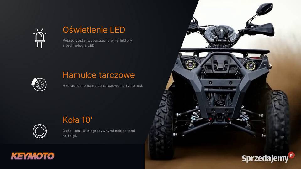 Quad ATV KEYMOTO 250cc AUTOMAT LED LUSTERKA Ząbkowice Śląskie