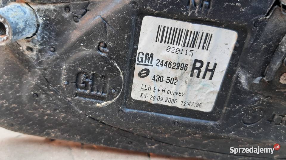 lusterko zewnętrzne prawe OPEL ASTRA H lak Z167 Dębno