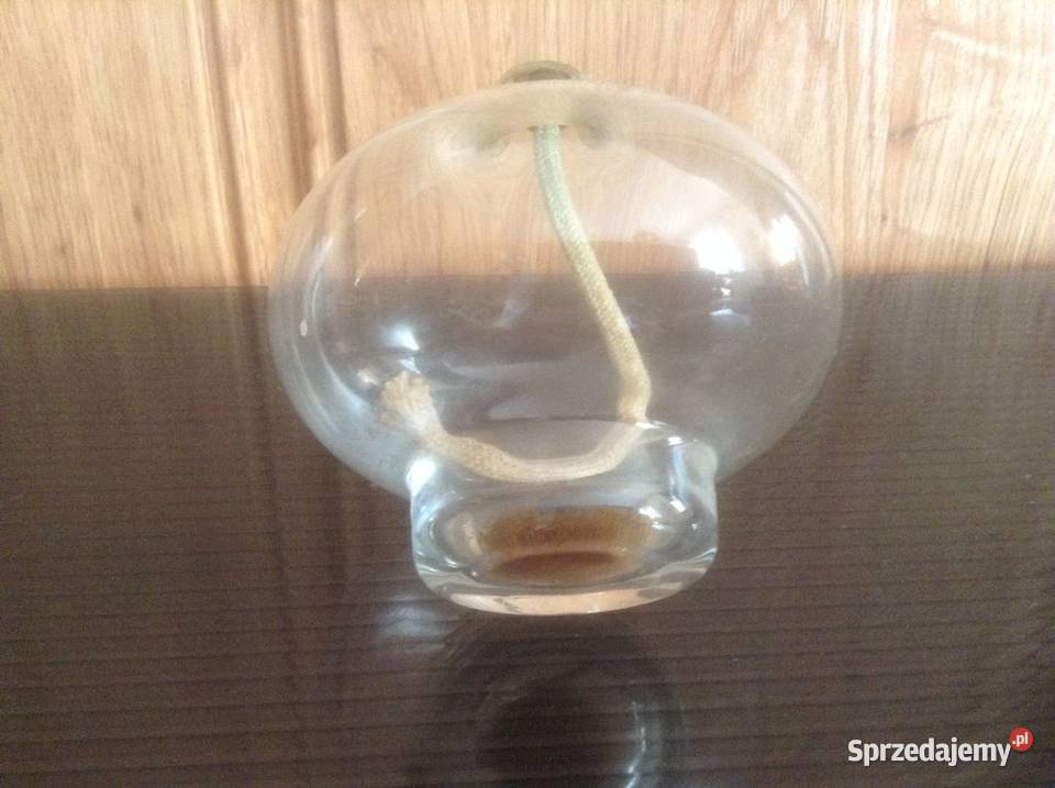 Szklana lampka olejowa z mośiężną końcówką knota Opole