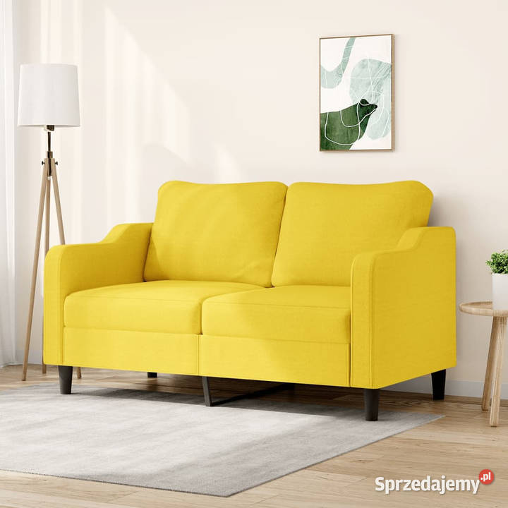 Sofa 2osobowa jasnożółta 140 tapicerowana