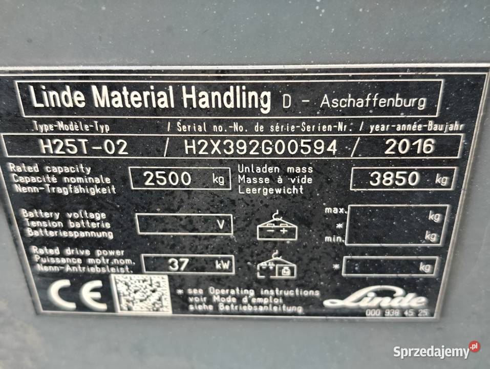 Wózek widłowy Linde H25T02 Evo Triplex 49m 2016r Sandomierz