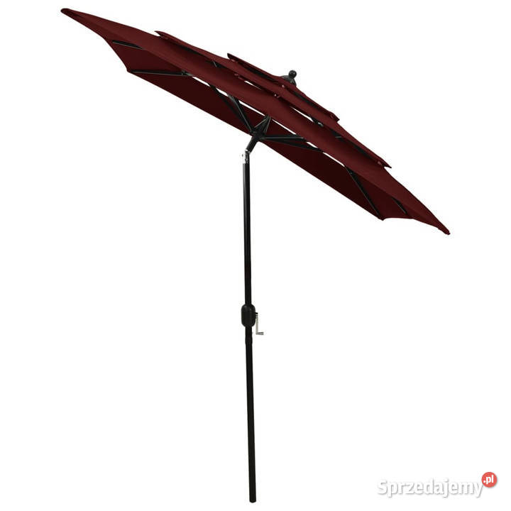 3poziomowy parasol na aluminiowym słupku bordowy Warszawa