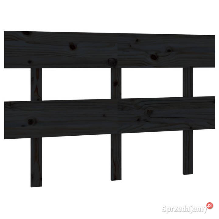 Wezgłowie łóżka czarne 124x3x81 lite drewno Warszawa