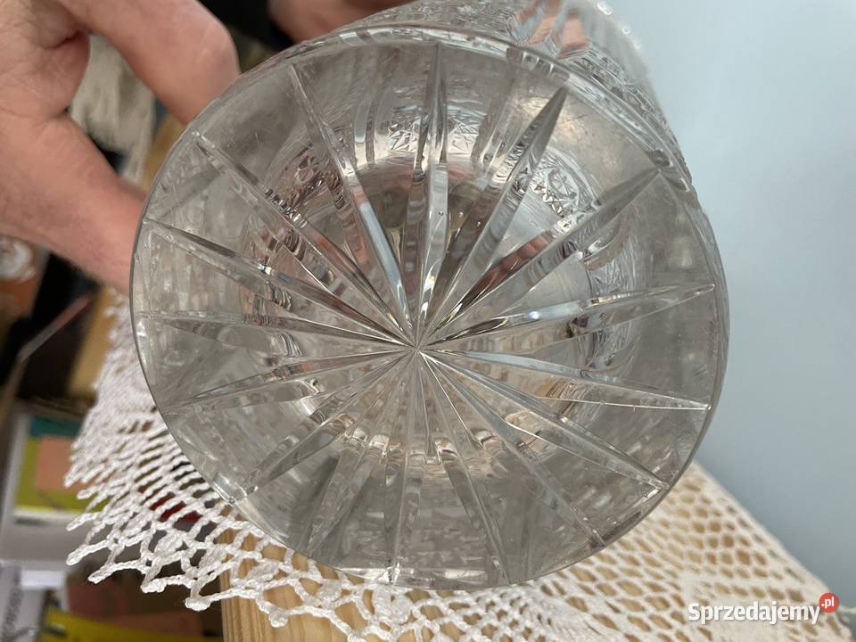 Krysztalowy wazon na zeby fantazyjne szlif Jelenia Góra