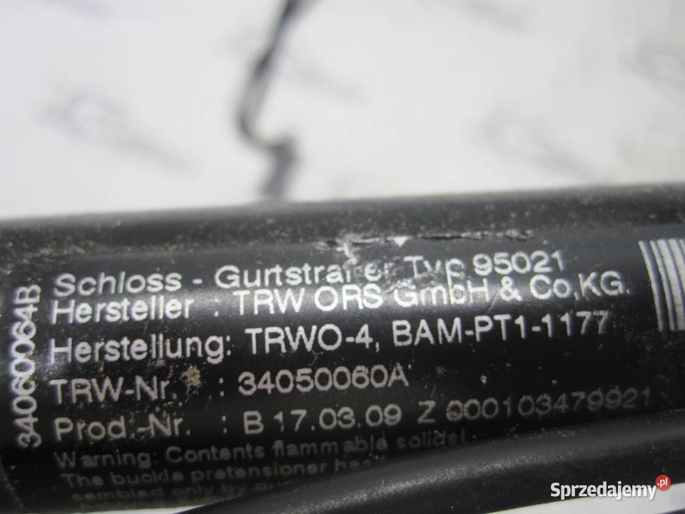 BMW E90 LIFT napinacz pasa lewy przód 7213563 Kielce sprzedam