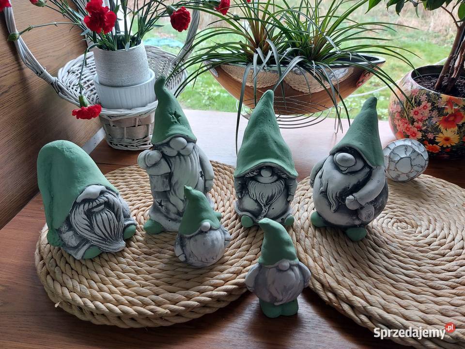 Komplet skrzatów ogrodowych skrzaciki krasnale Wrocław