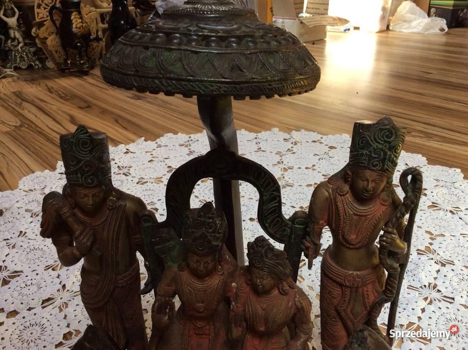 CUDO CIEZKA RZEZBA Z BRAZU HINDUSKI BOG BUDDA z
