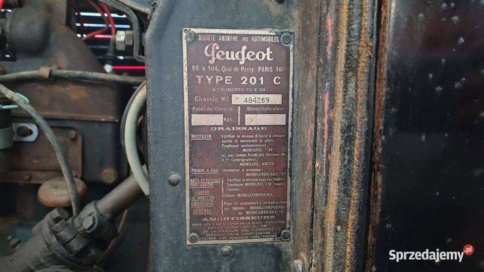 Peugeot 201 C 1933 Oryginał Kapsuła Czasu