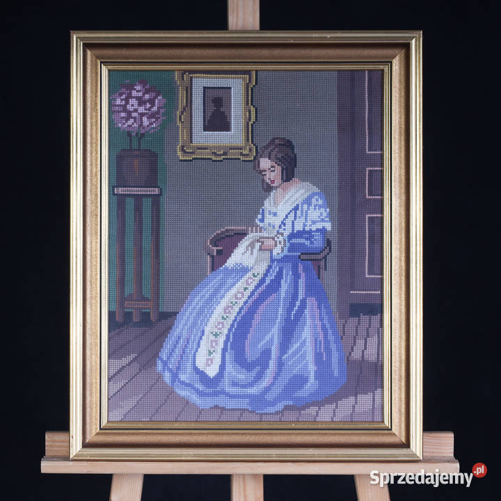ARTexpert Obraz Haftowany Krzyżykiem Kobieta w