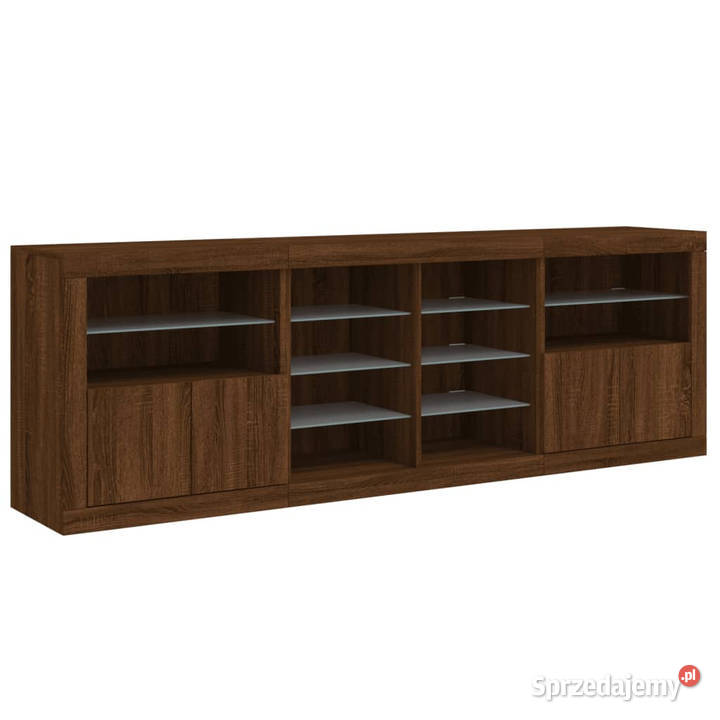 Szafka z oświetleniem LED brązowy dąb 202x37x67 Warszawa