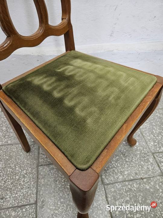 Krzesła ludwikowskie 6 sztuk zielone Nowy Sącz
