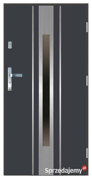 Drzwi wejściowe do domu GI26 INOX Antracyt 90 Ciemniewo