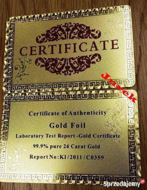 ZŁOTO Złoty Banknot 20 z 1050 rocznica Chrztu Sosnowiec