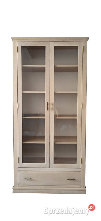Witryna dębowa biblioteczka drewniana z szufladami
