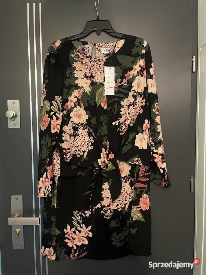 Vrs woman modny wzór kwiaty floral nowa hit 42 czarny Choszczno sprzedam