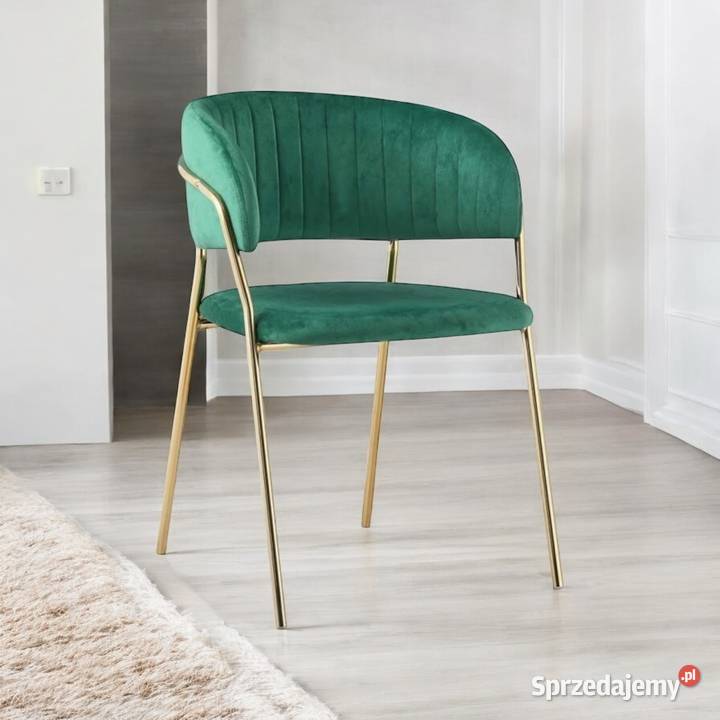 Krzesło Tapicerowane Ada Butelkowa Zieleń Tarchały Małe