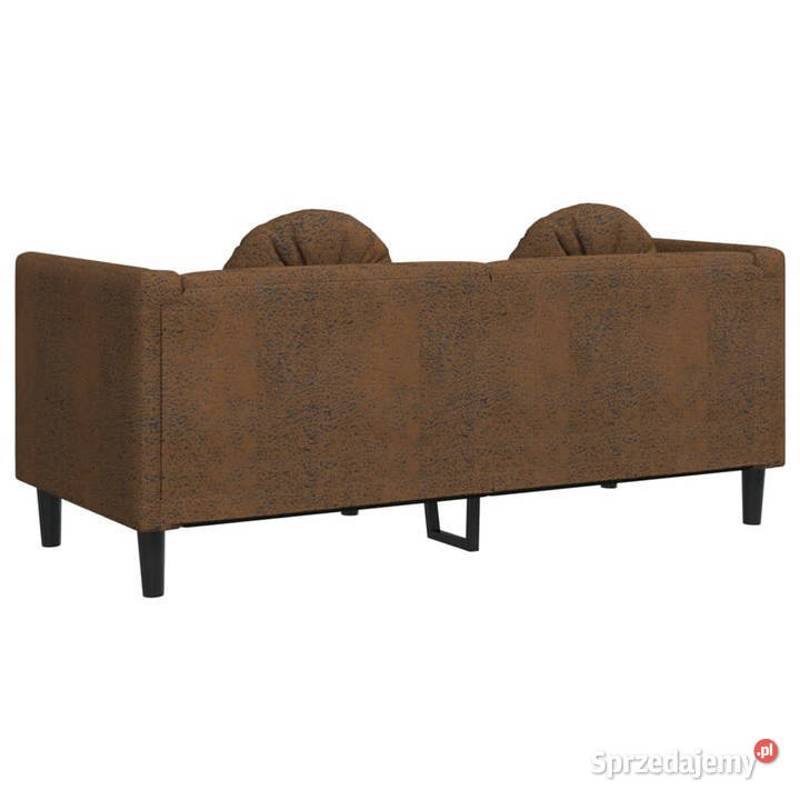 Sofa 2os brązowa sztuczna skóra zamszowa Warszawa