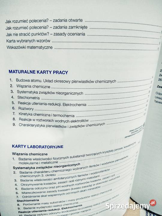 Maturalne karty pracy 1chemia rozszerzenie mazowieckie Warszawa