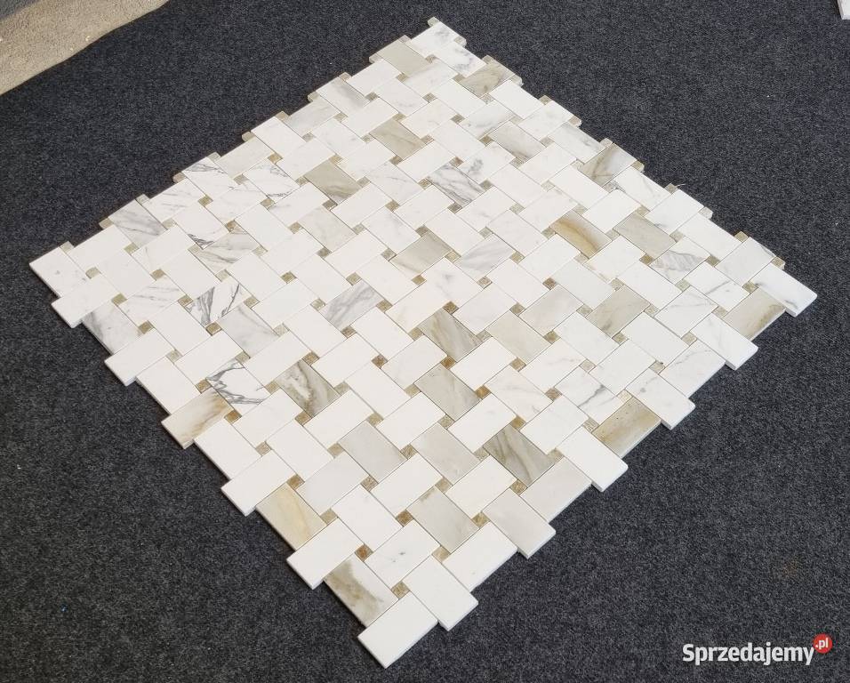 MOZAIKA MARMUR BIANCO CALACATTA ONYX BIAŁO ZŁOTA Bielawa sprzedam