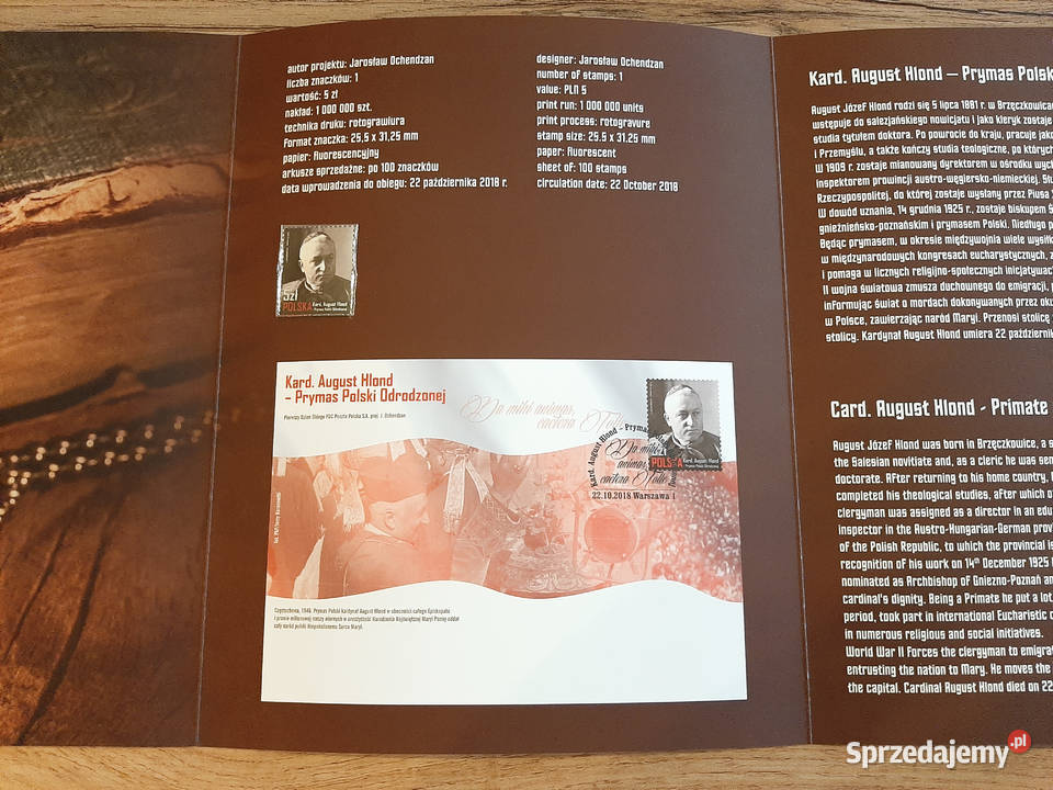 Folder Kardynał August Hlond Prymas Polski mazowieckie Warszawa