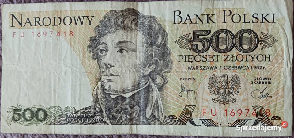 500 T Kościuszko seria FU 1VI 1982 r Konin