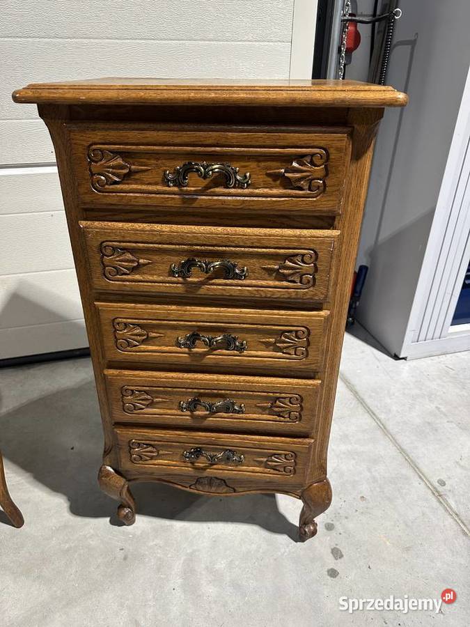 Dębowa komoda szyfoniera w stylu ludwikowskim Sławoszewek