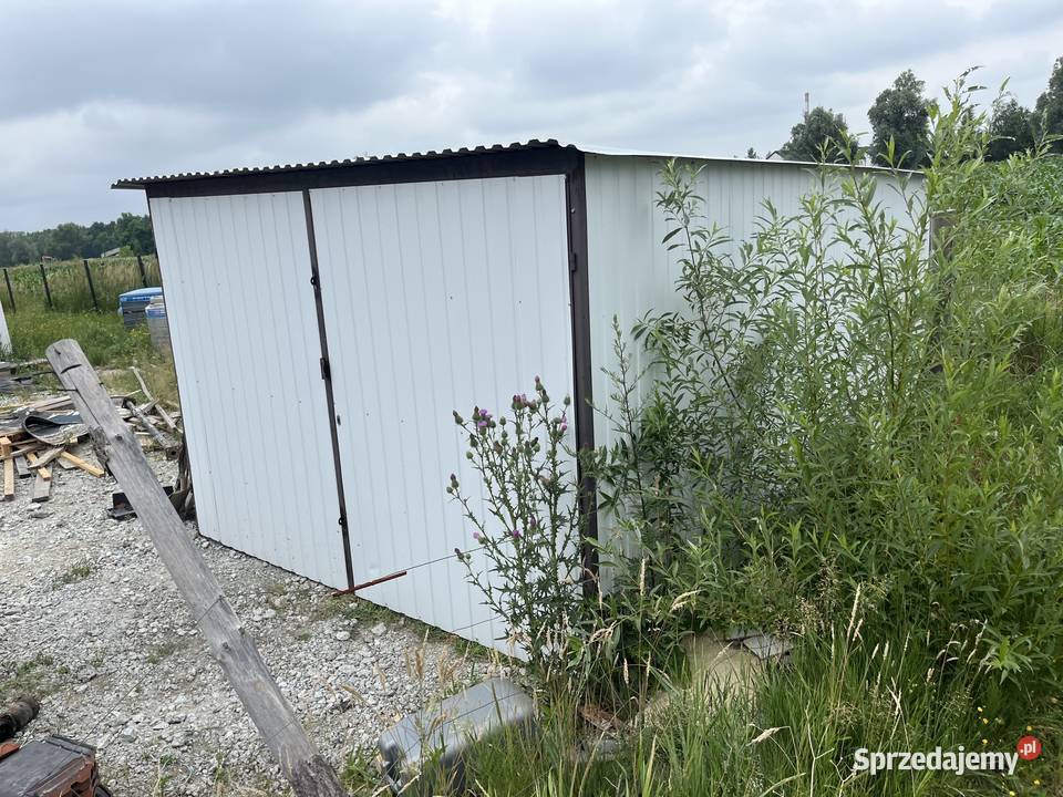 Garaż blaszany 3x5 biały używany 15m2 Siechnice