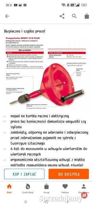Spirala przepychacz 8 x 75 m 72095 ROTHENBERGER Spirale kanalizacyjne Spirale kanalizacyjne Trzcianka