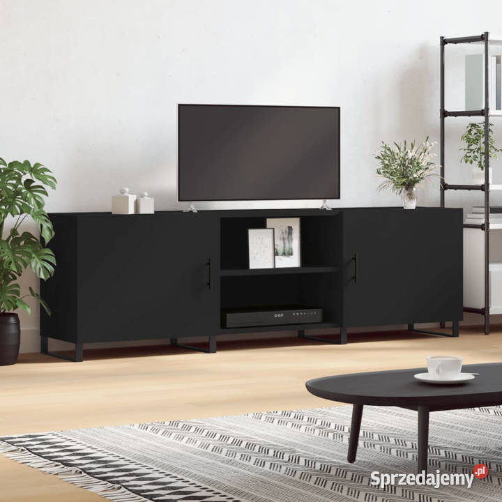 Szafka pod TV czarna 150x30x50 materiał Dom i Ogród mazowieckie Warszawa