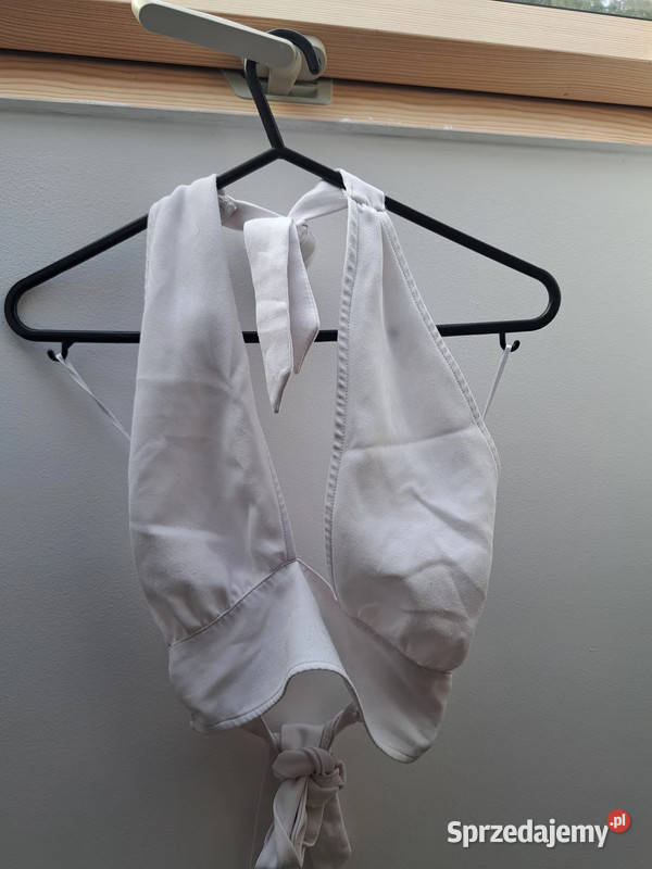 Biały top wiązany na szyi HM Divided rozmiar Trąbki Wielkie sprzedam