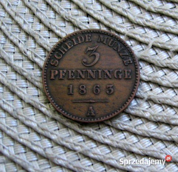 Niemcy Prusy 3 Pfenigi 1863r A Kalisz